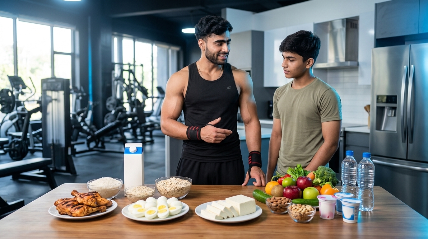 Healthy balanced meal supporting gym performance and recovery