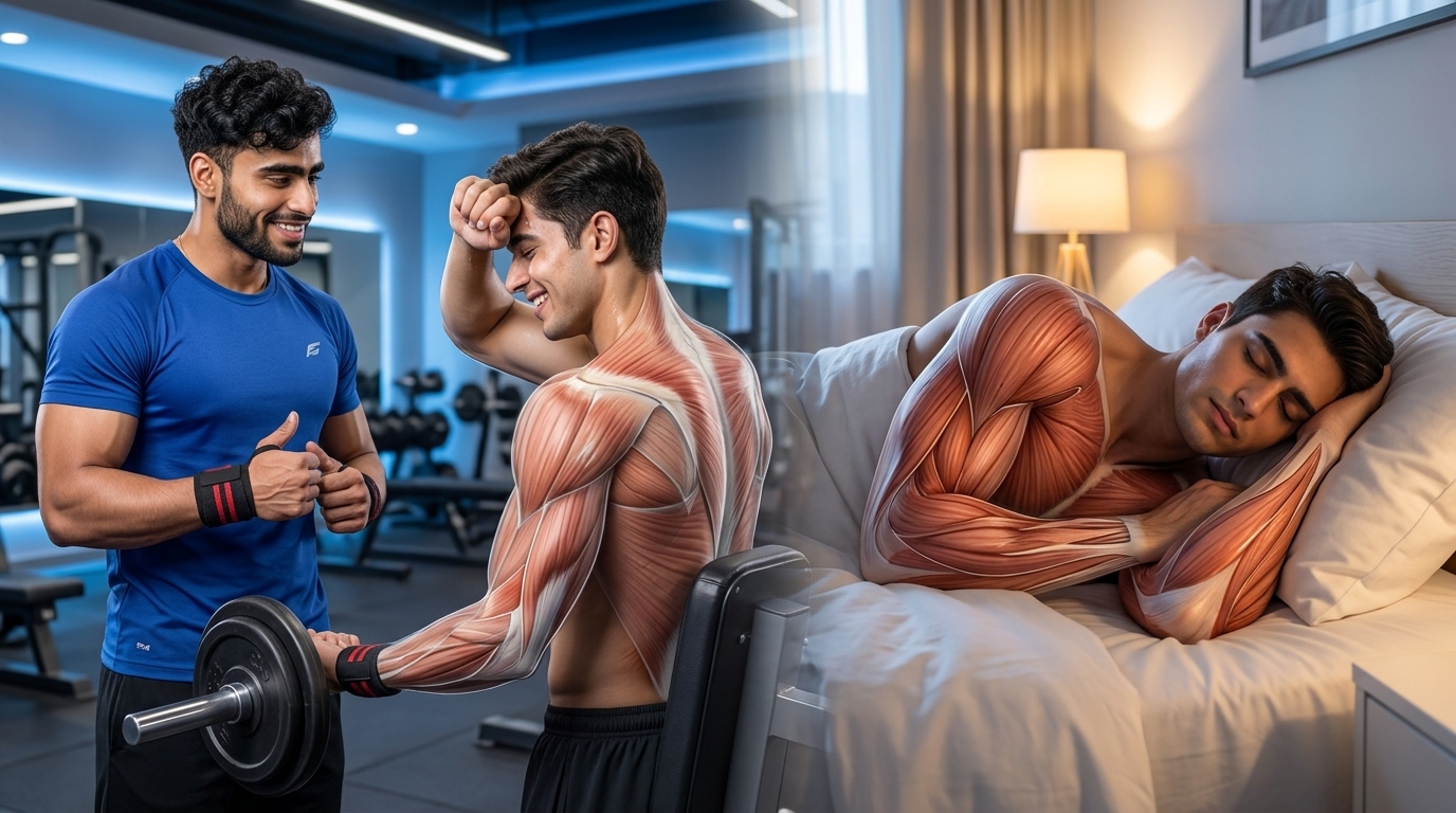 Athlete sleeping and recovering after a workout