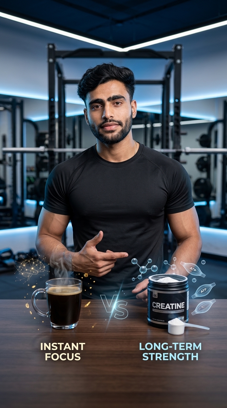 Creatine vs Coffee comparison for gym performance
