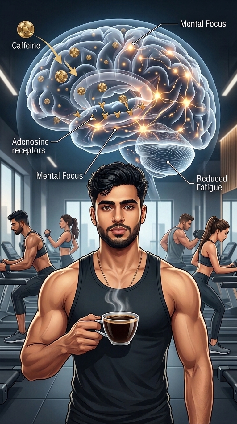 How caffeine from coffee affects the brain and exercise performance