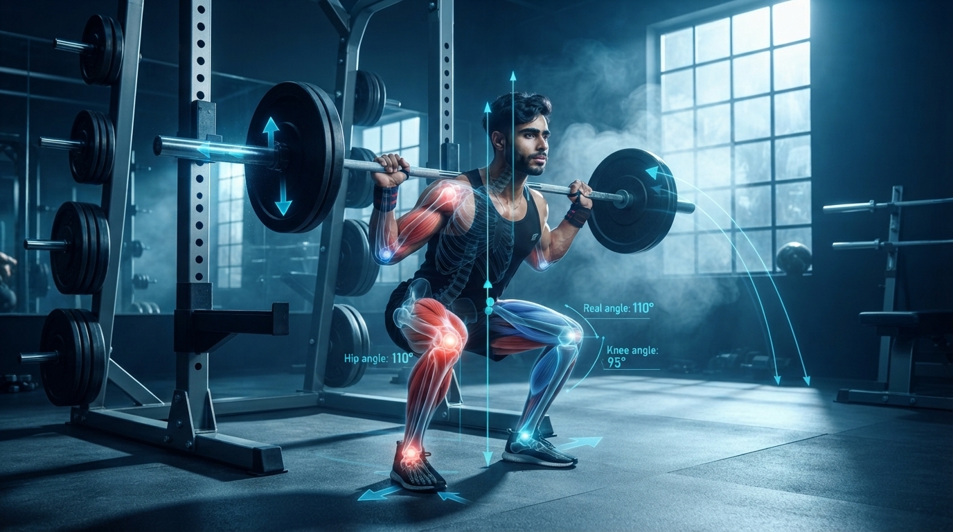 Illustration demonstrating proper exercise technique and body alignment during resistance training.