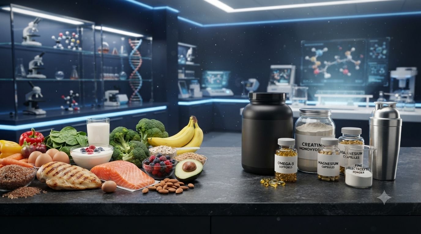 Balanced comparison of healthy whole foods and dietary supplements demonstrating that supplements support, but do not replace, proper nutrition.