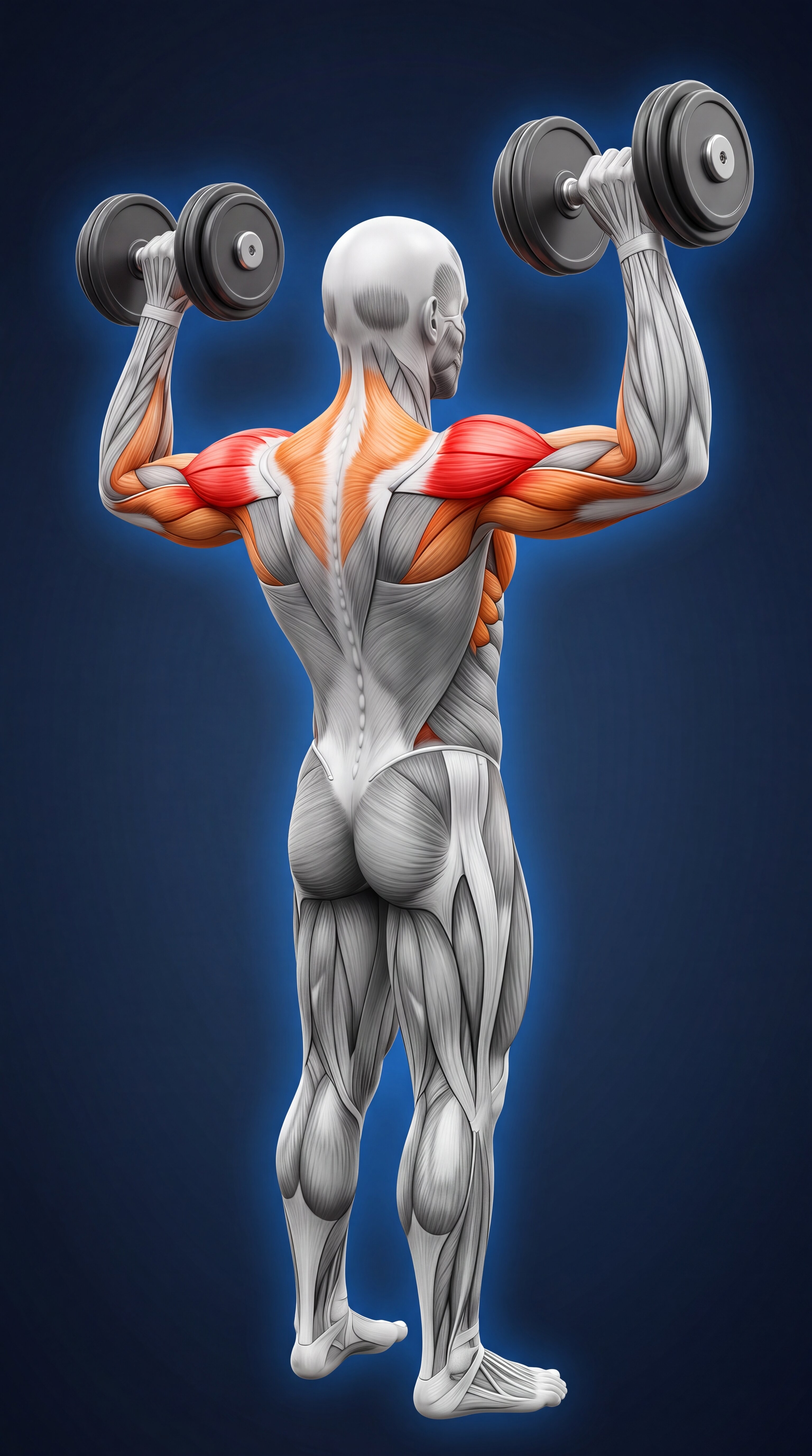 Arnold Press muscle anatomy showing the deltoids as the primary target muscles