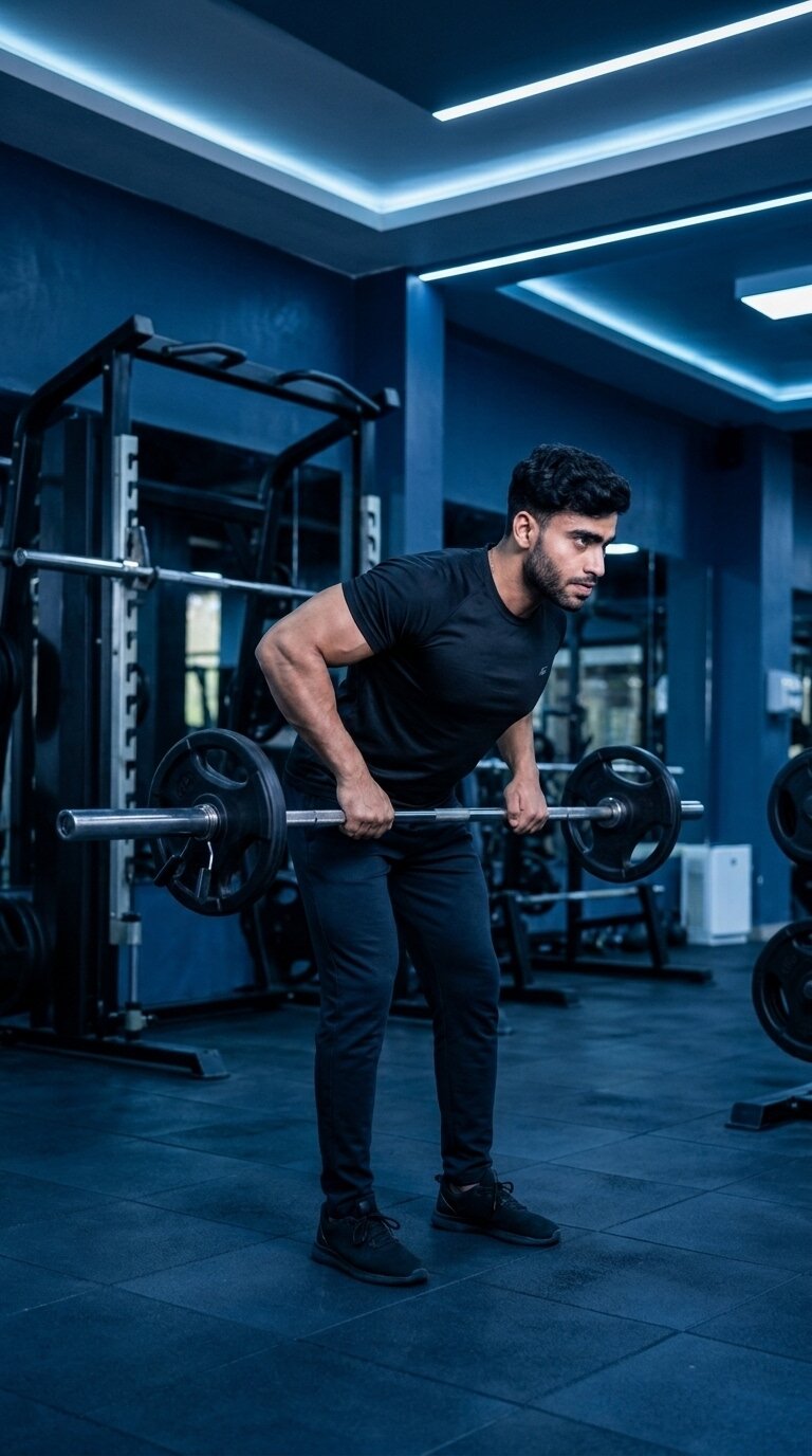Barbell Bent-Over Row exercise demonstration