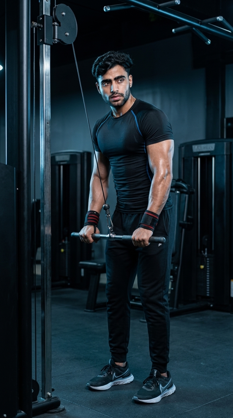 Cable Triceps Pushdown exercise demonstration