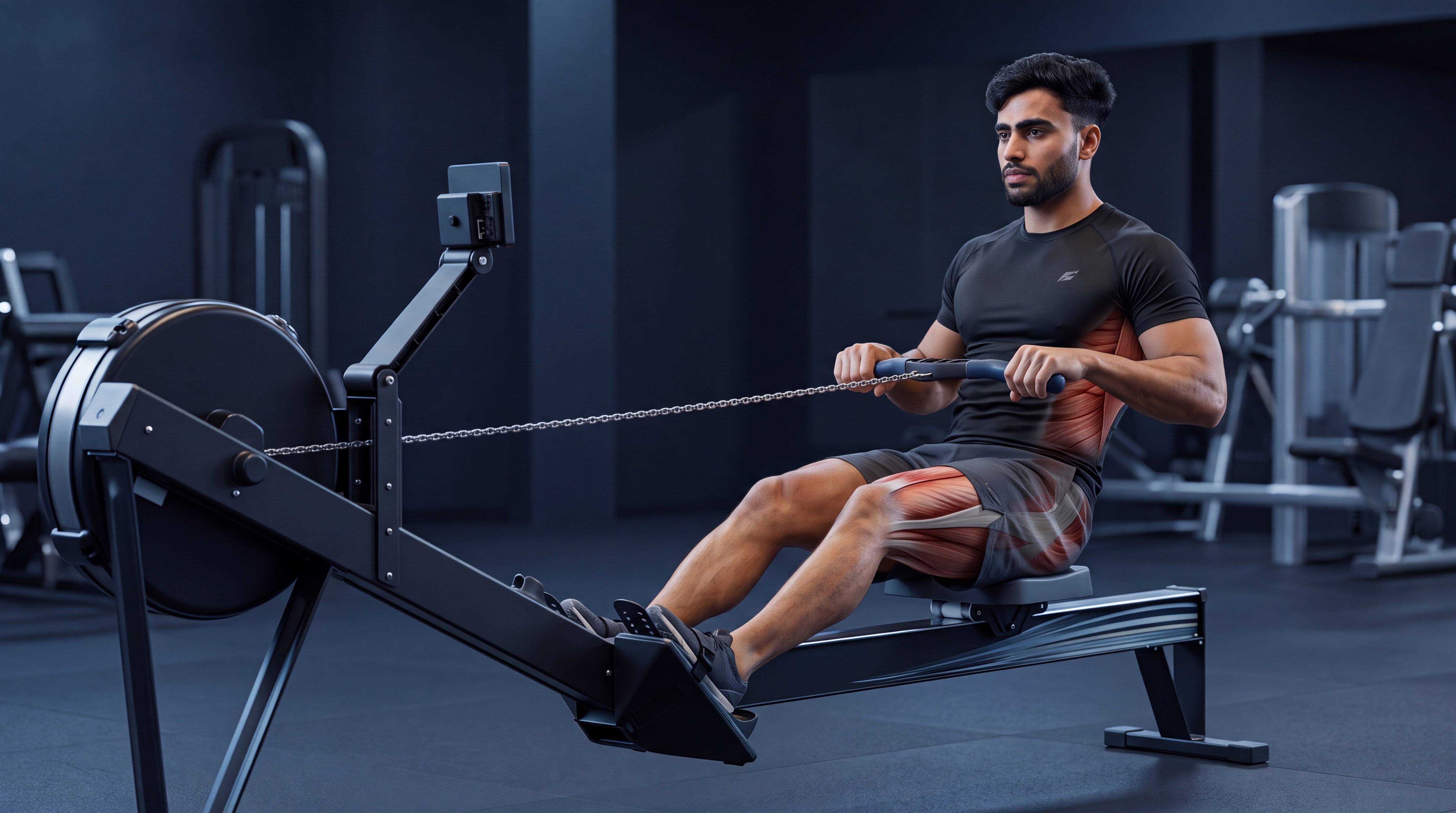 Rowing machine under the skin anatomy video