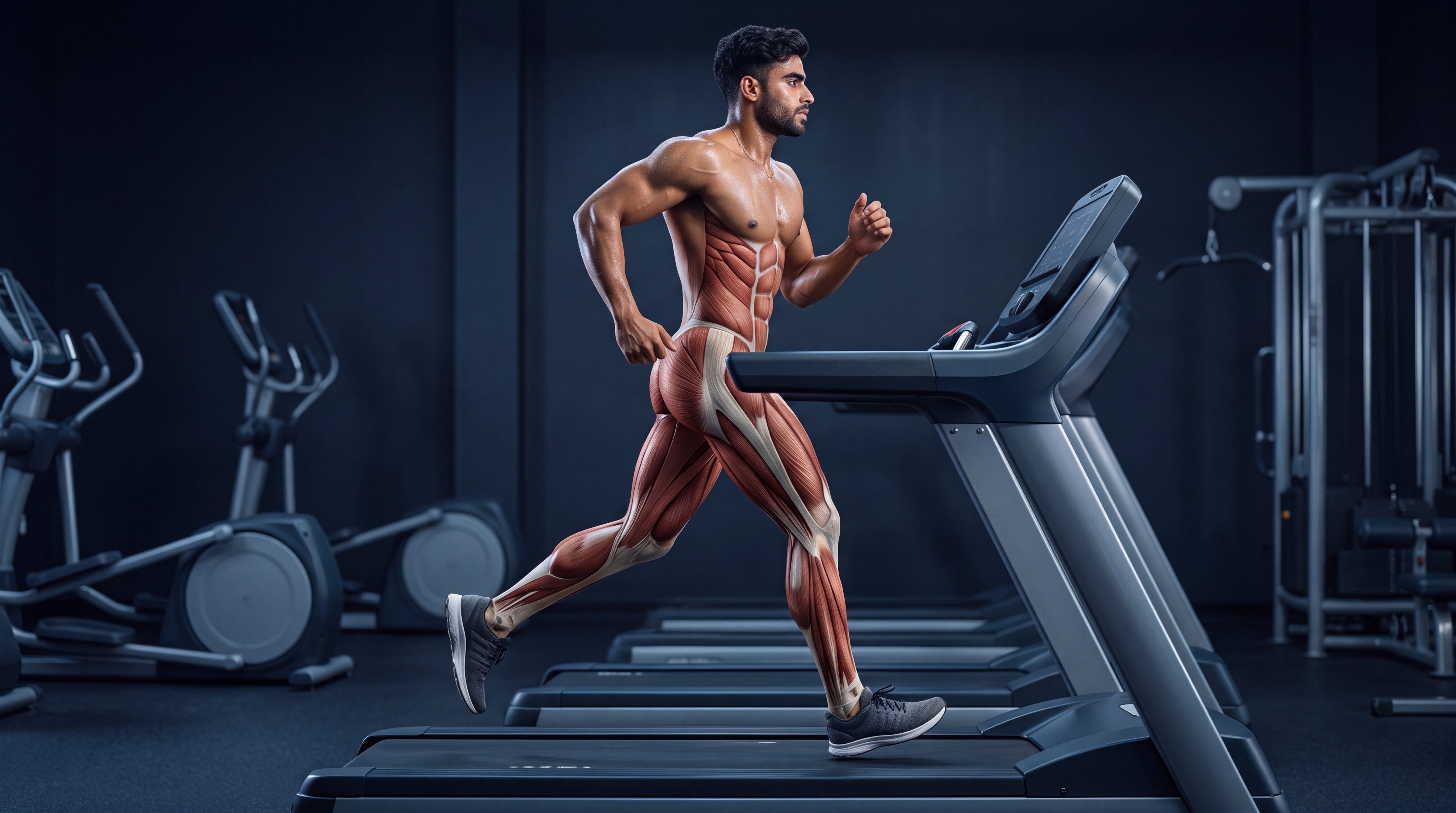 Treadmill running under the skin anatomy video