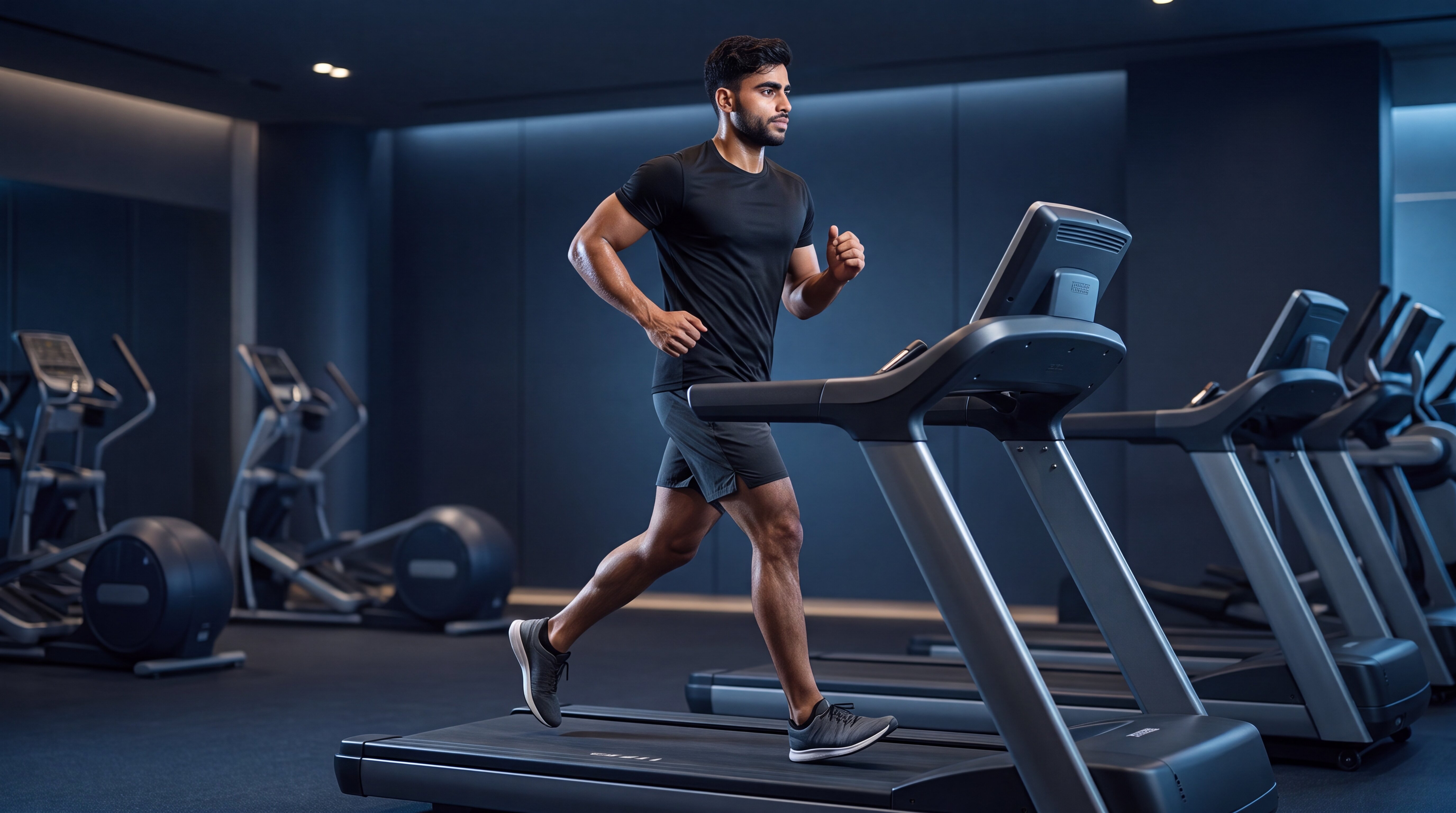 Athlete running on a treadmill