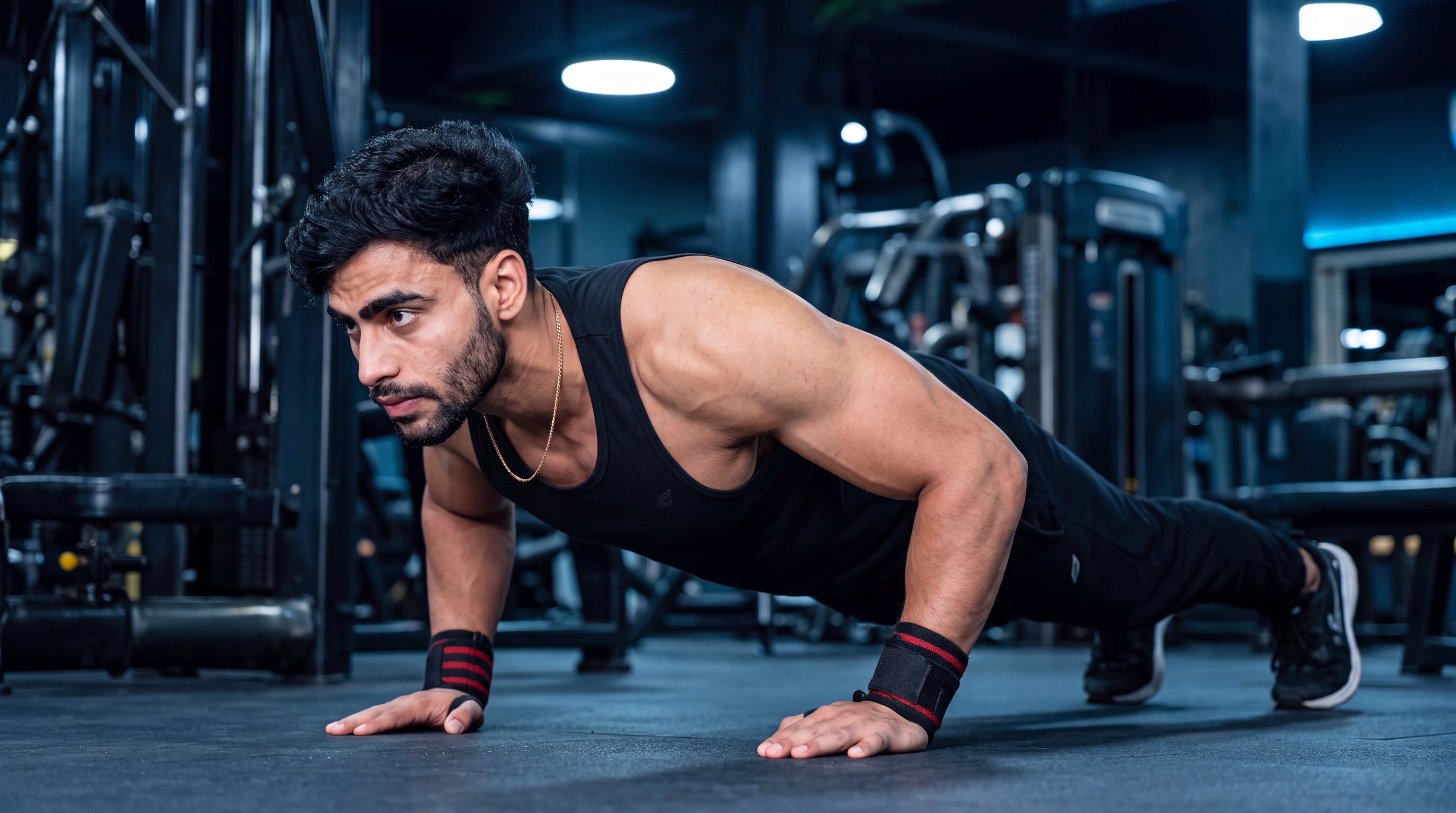 Athlete performing a push-up with proper form