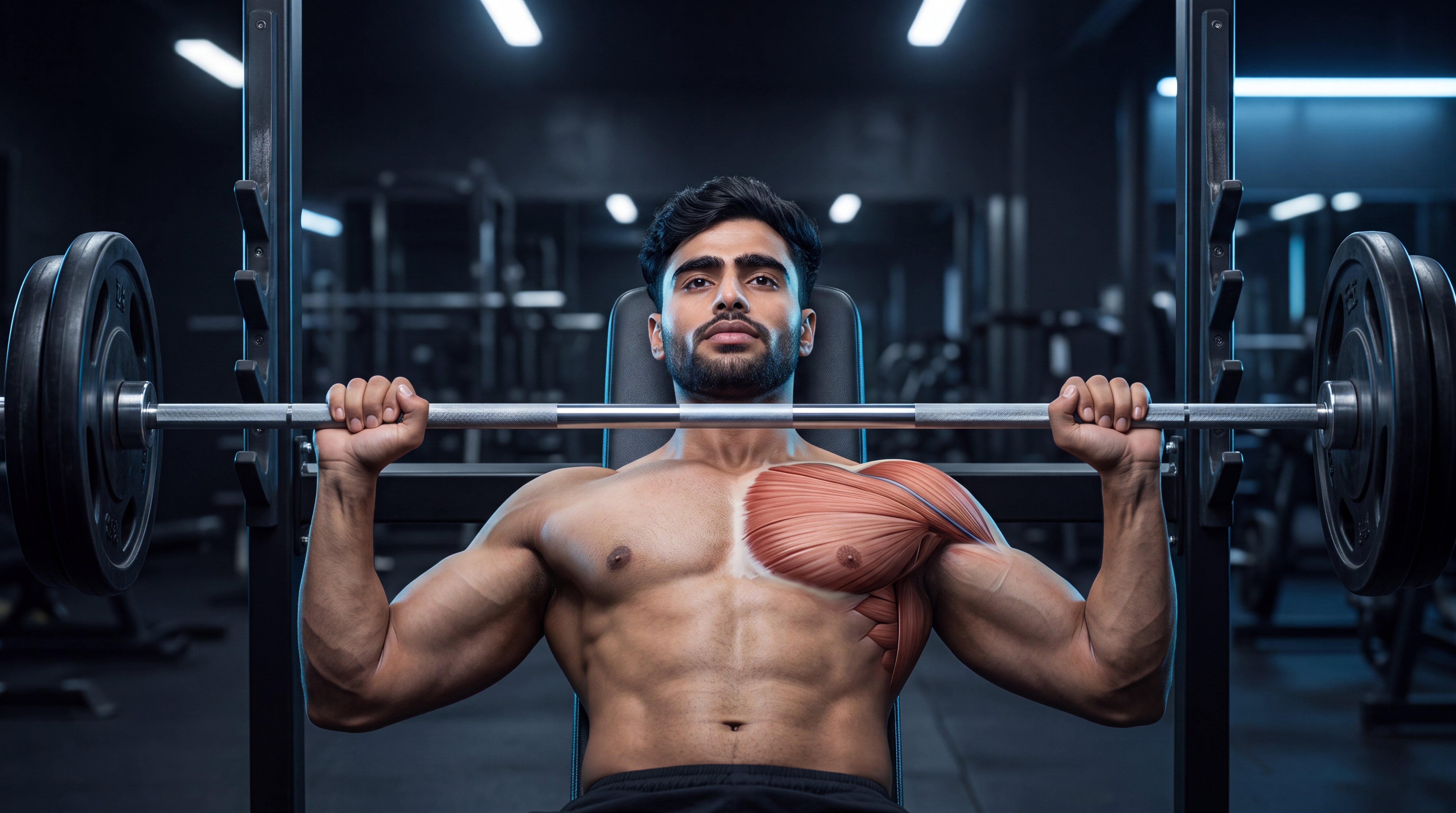 Bench press under the skin anatomy video