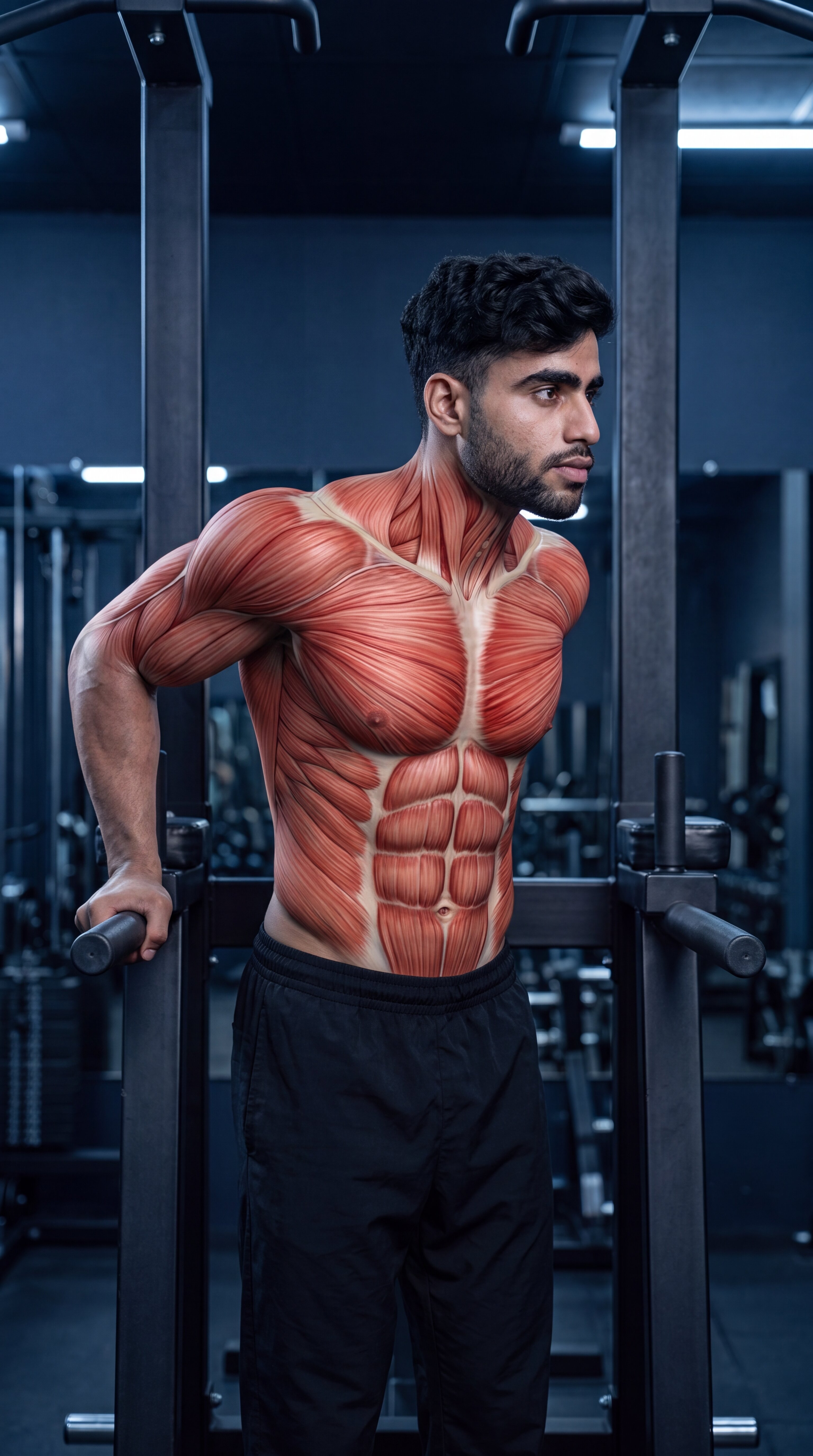 Chest Dip muscle anatomy showing the chest as the primary target
