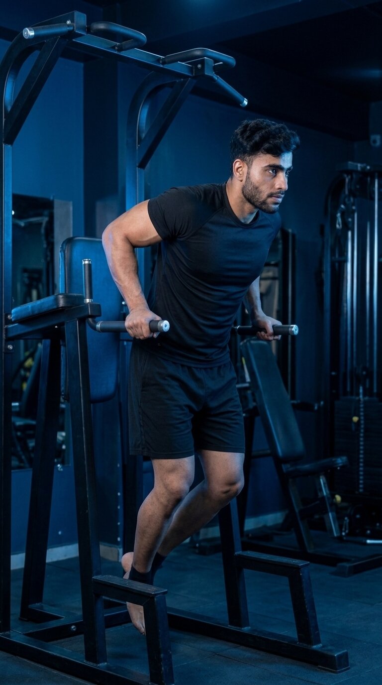 Chest Dip exercise demonstration