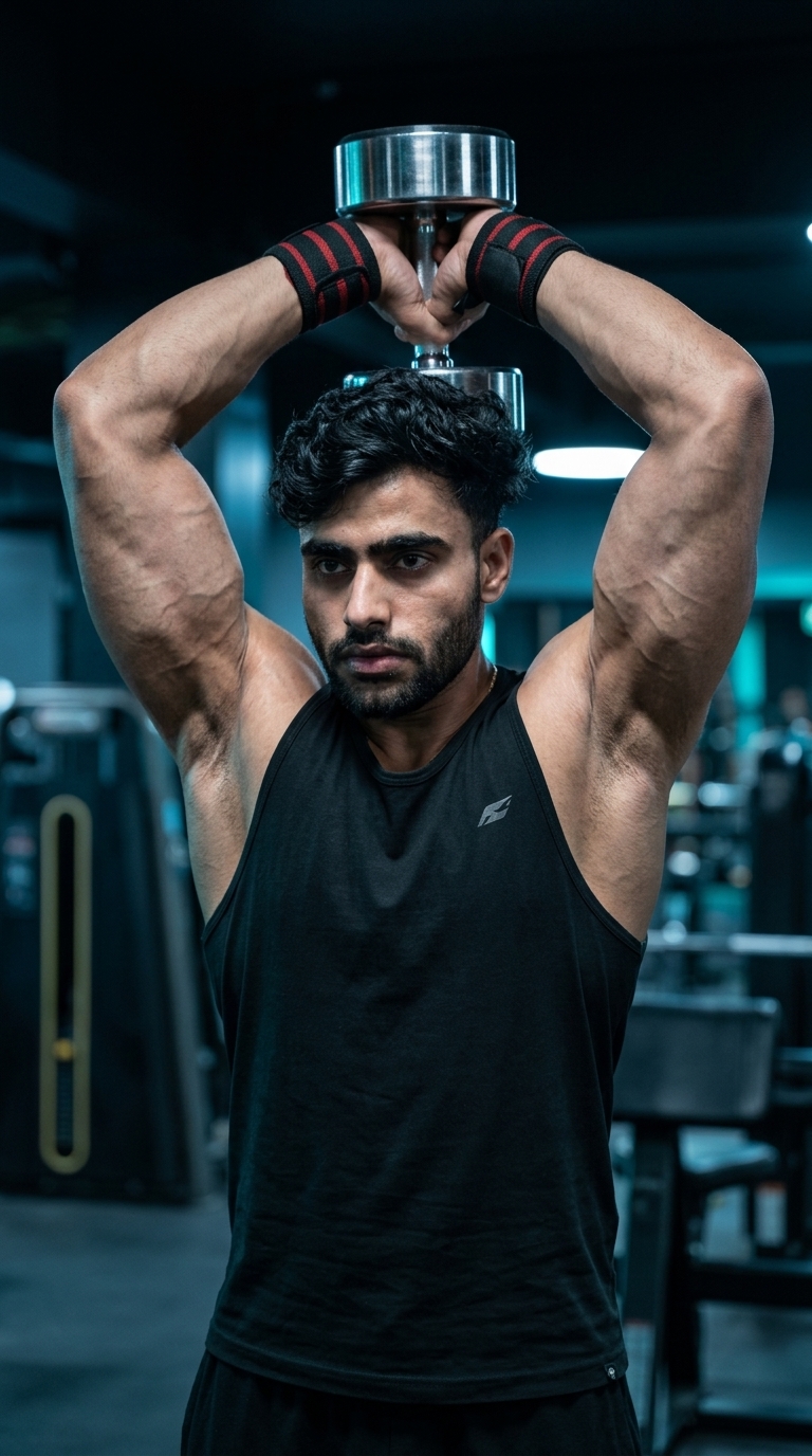 Dumbbell Overhead Triceps Extension exercise demonstration