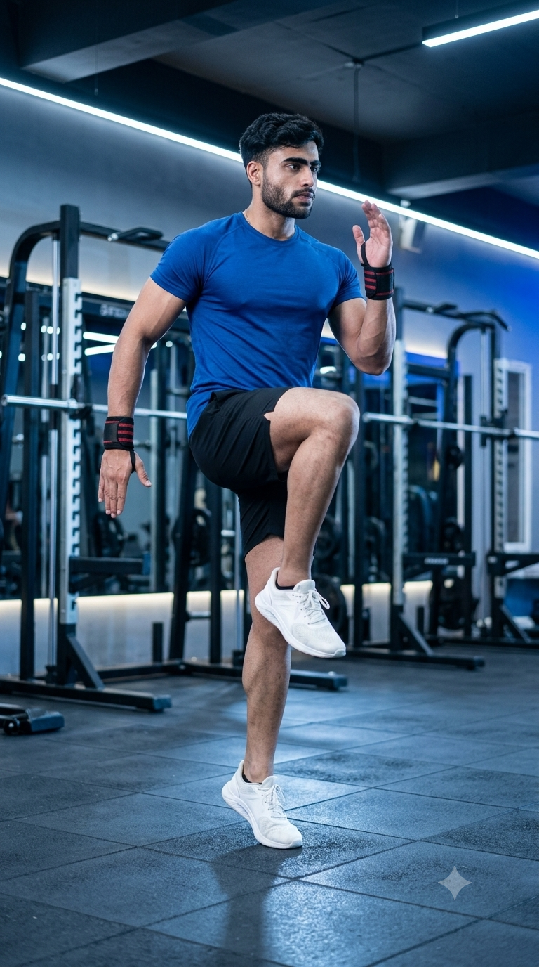 Person performing High Knees with proper technique