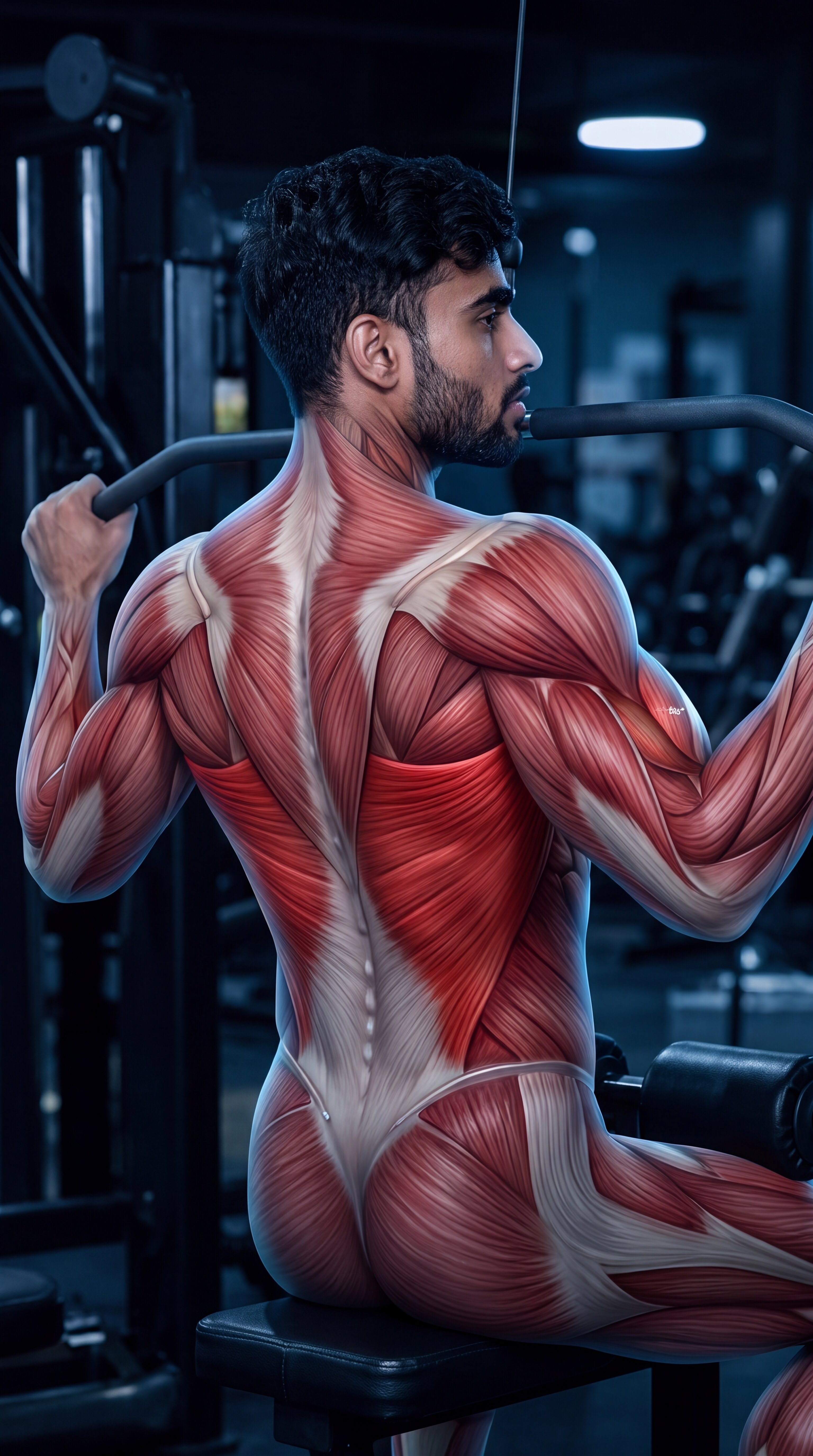 Lat Pulldown muscle anatomy showing the latissimus dorsi as the primary target