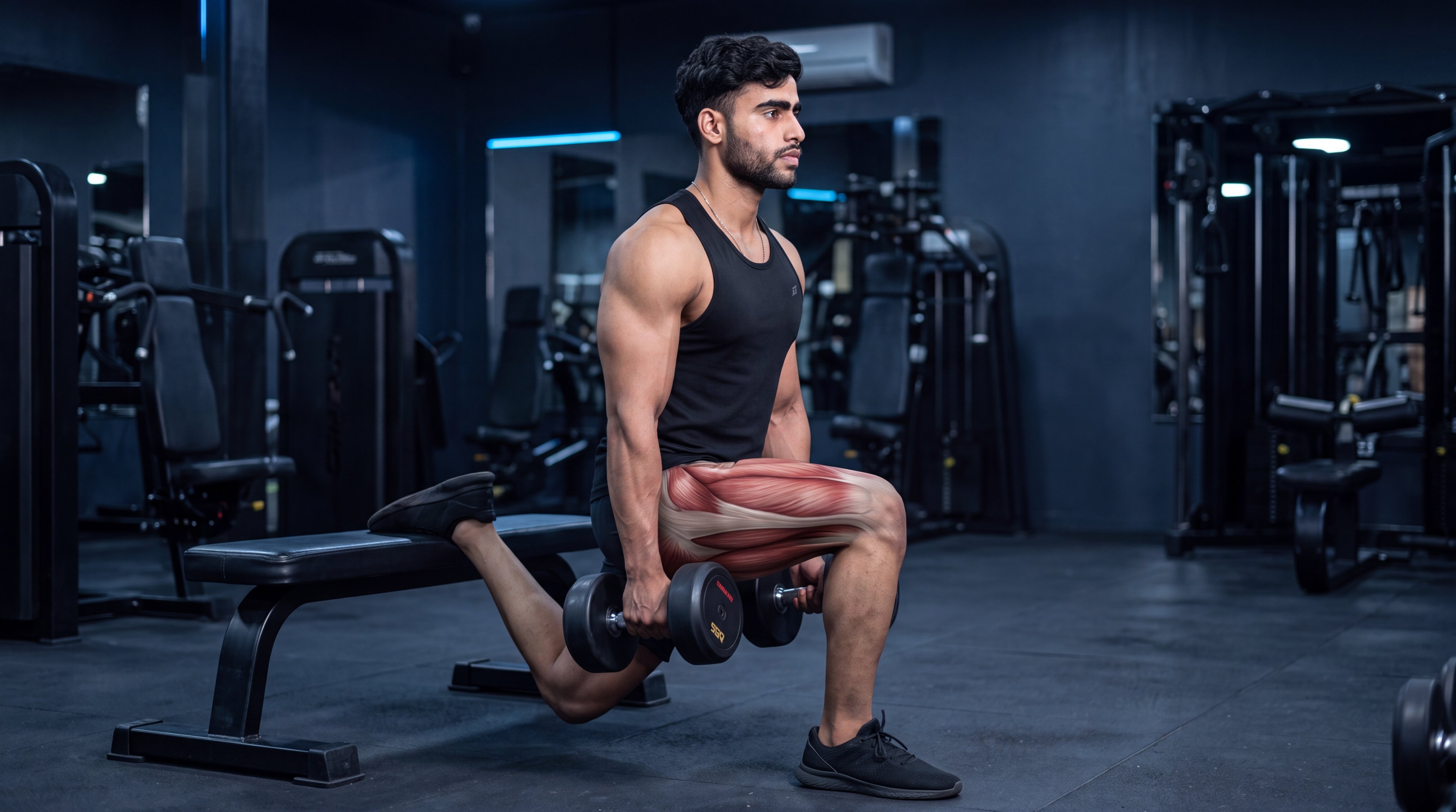 Bulgarian split squat under the skin anatomy video