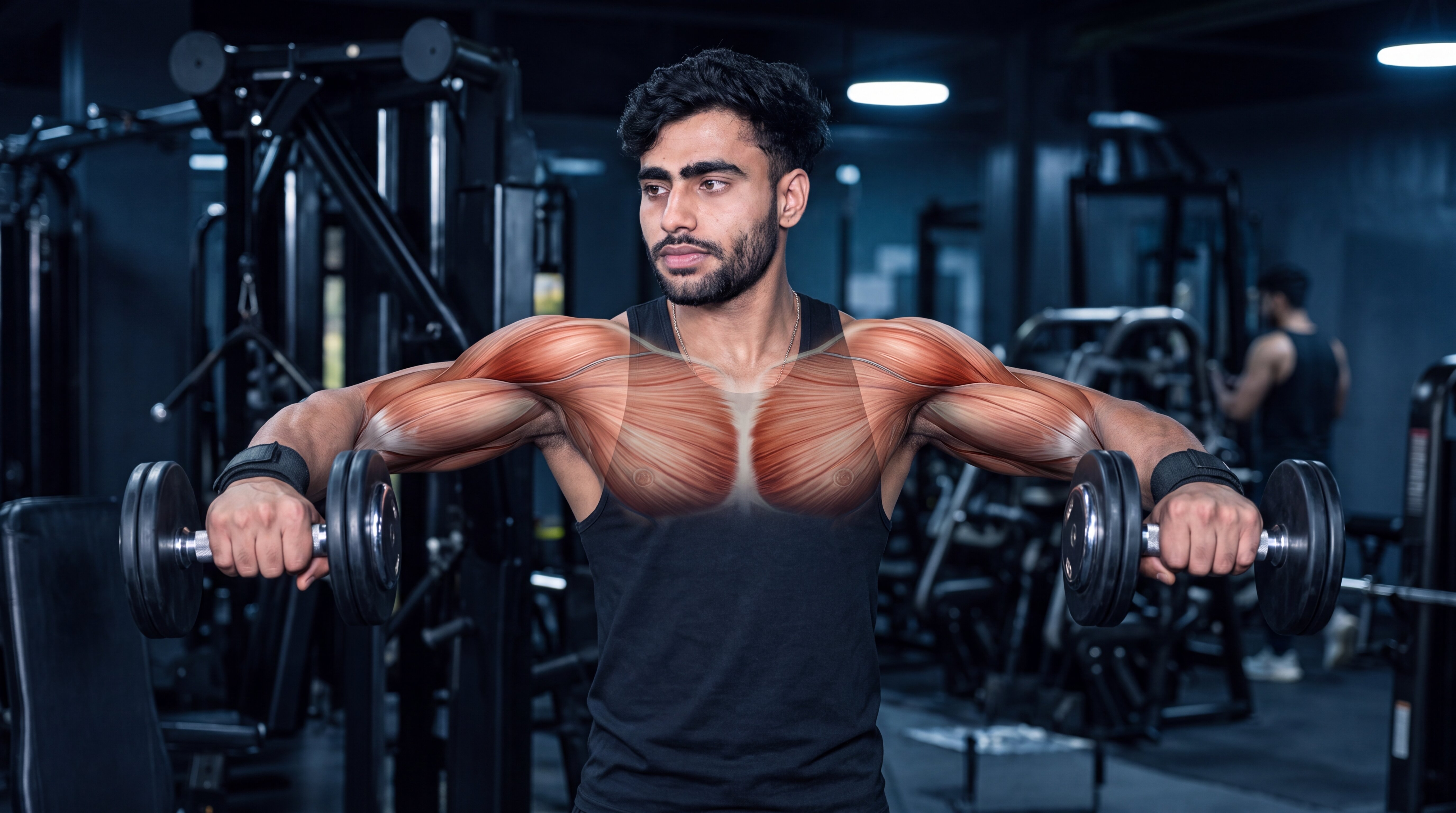 Dumbbell lateral raise under the skin anatomy video
