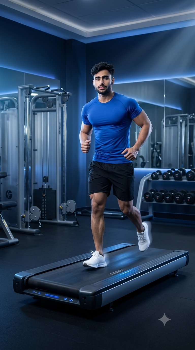 Person performing Treadmill Running with proper running form