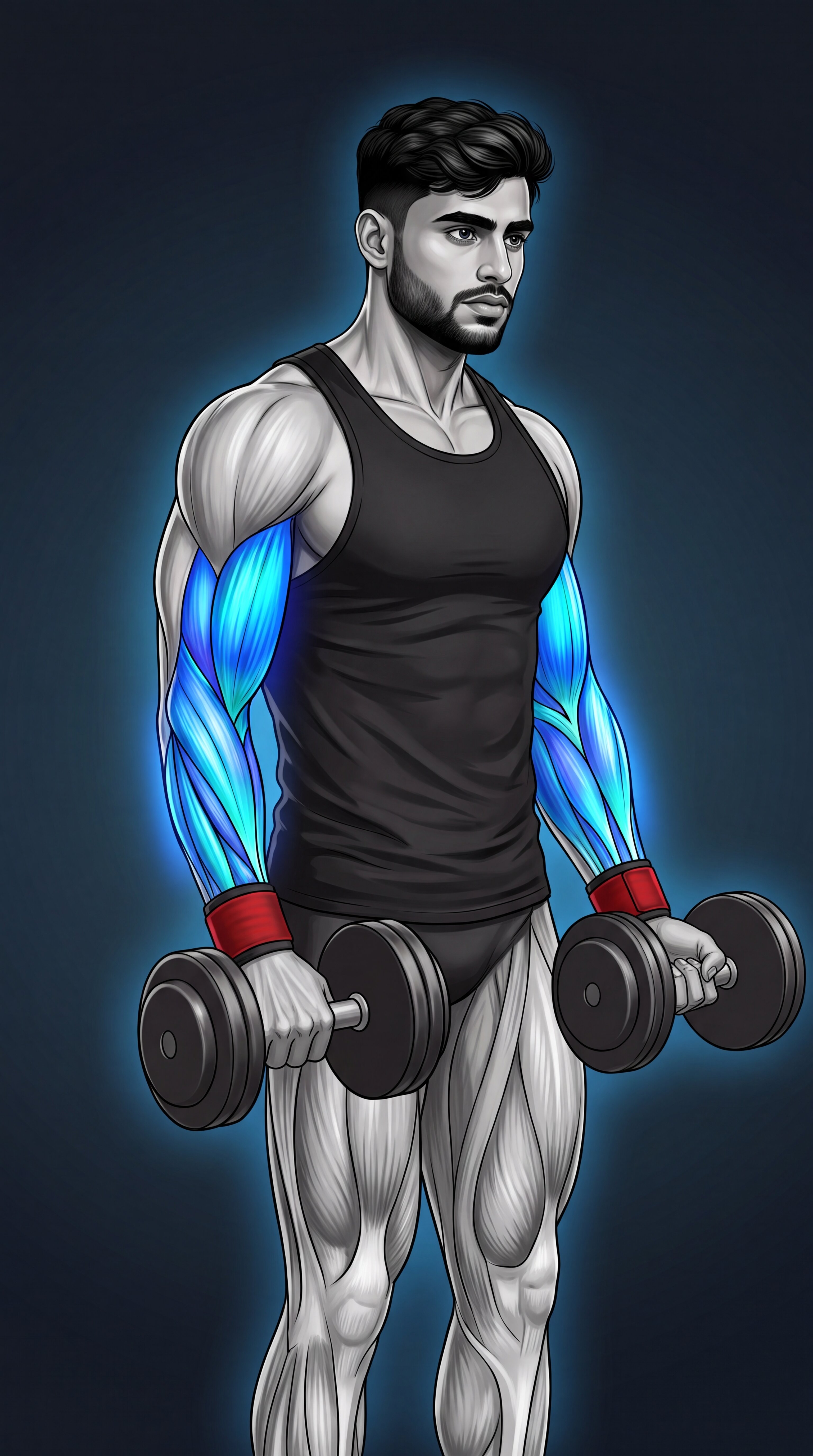 Zottman Curl muscle anatomy highlighting the biceps brachii as the primary target muscle